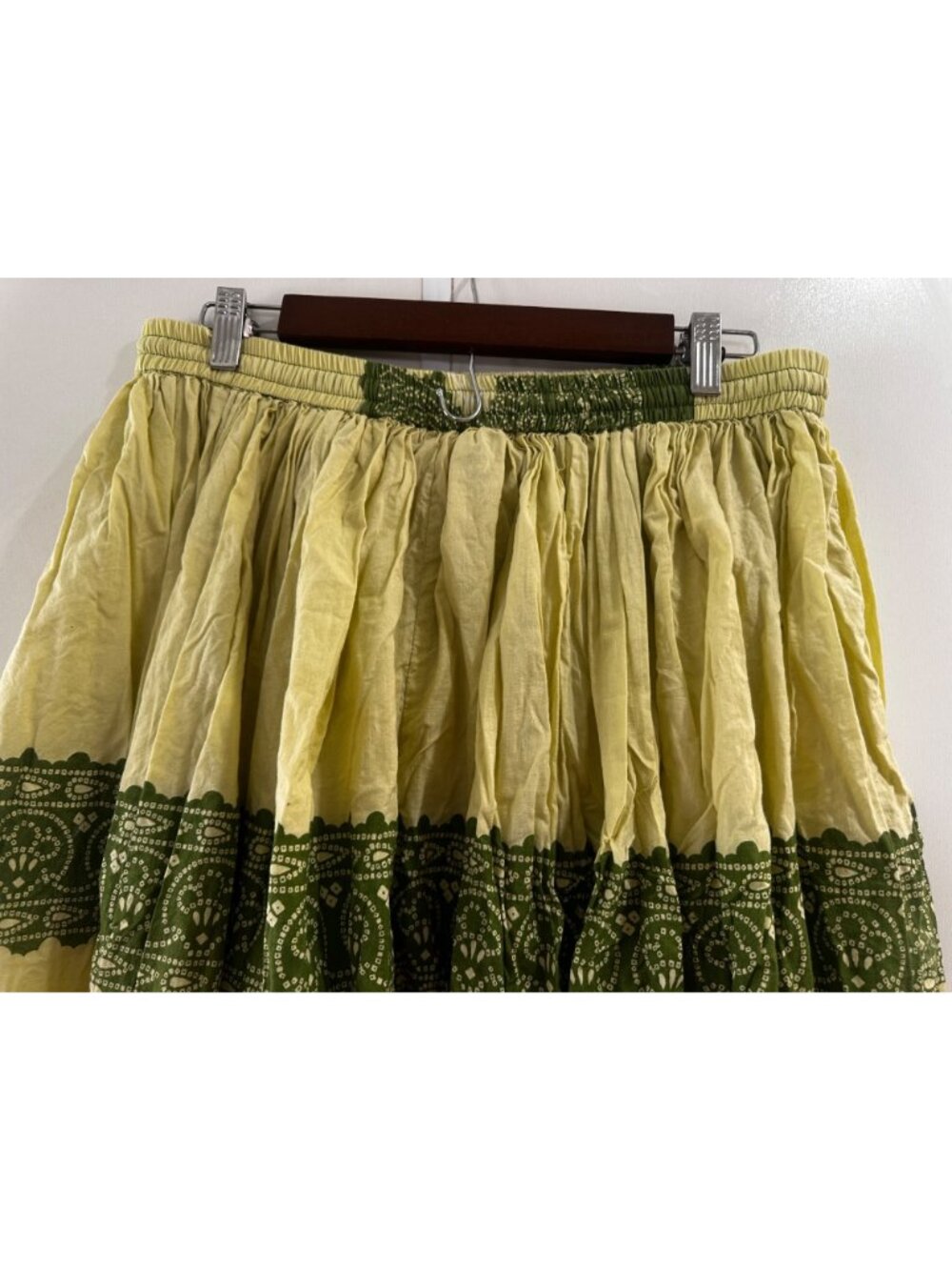 Veranesi Long Maxi Skirt & Top Set Large Green Pleated Flowy Floral Boho Gypsy - Picture 15 of 16